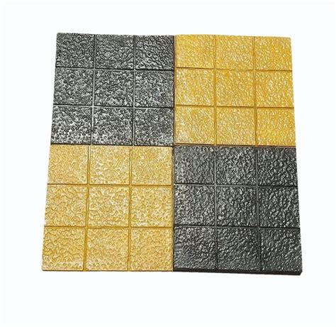 Concrete Black Yellow Glossy Chequered Tiles Size X Feet X Mm