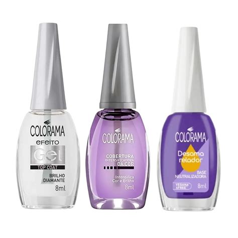 Esmalte Extra Brilho Colorama - Kit 3 Esmalte Base Colorama TopCoat Extra Brilho Finalizador | Shopee ...