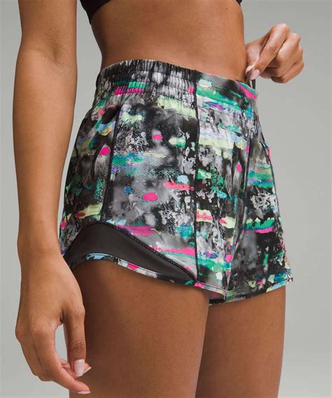 Lululemon Hotty Hot High Rise Lined Short Paint Drift Multi Graphite Grey Lulu Fanatics