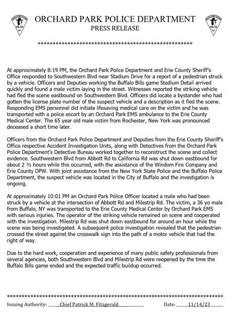 Town Of Orchard Park Police Department