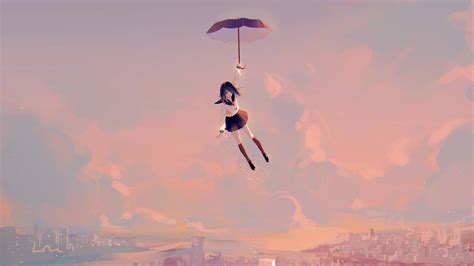 Anime Girl Flying With Umbrella 4k Wallpaper,HD Anime Wallpapers,4k ...