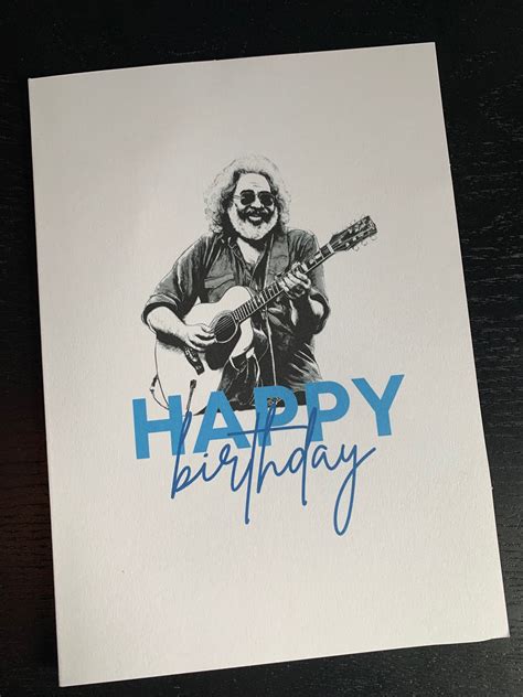 Grateful Dead Birthday Card Jerry Garcia Happy Birthday Card Etsy