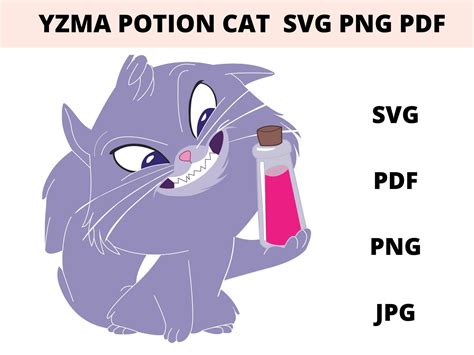 Yzma Potion Cat Vectors Svg Png Pdf Kuzco The Emperors Etsy