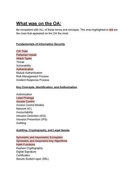 Copy Of WGU C836 Study Guide What Was On The OA Be Competent With