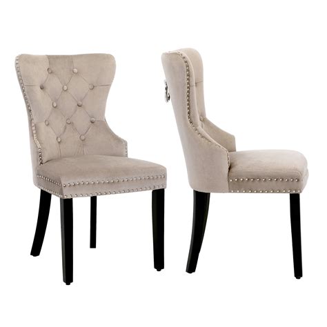 Westintrends Wordford Velvet Dining Chairs Set Of 2 Modern Wingback