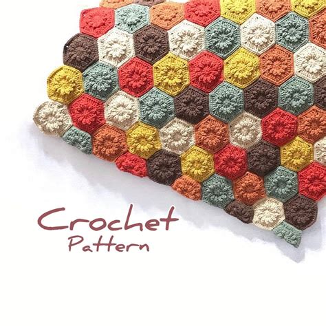 Crochet Blanket Pattern Crochet Hexagon Pdf Baby Blanket Pattern