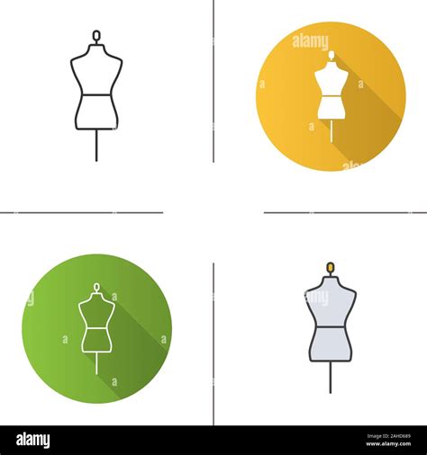 Mannequin Icon Flat Design Linear And Color Styles Tailor S Dummy