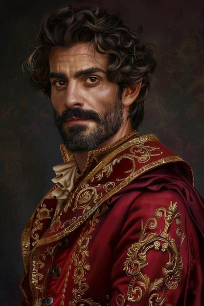 Premium Photo Arafed Man In A Red Robe With A Beard And A Gold Trim