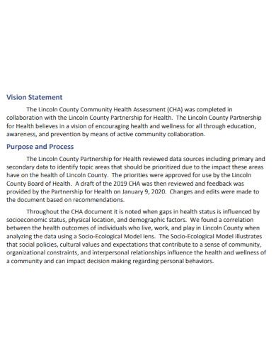 Community Health Assessment Examples Format Pdf