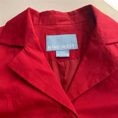 Red Nine West Vintage Trench Coat Size Depop