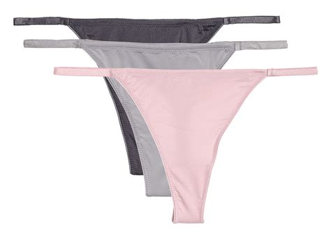 3 Pack Microfibre Thong Briefs Low Waist Old Rose Ladies Handm Gb