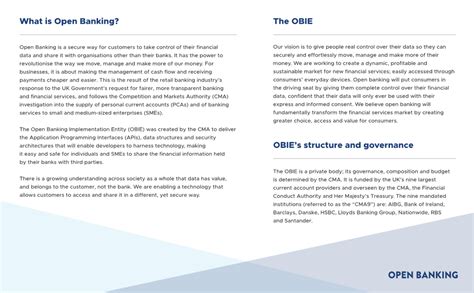 What Is Open Banking The Obie Obie S Structure And Governance Docslib