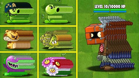 Pvz Challenge Plants Max Level Vs Brickhead Zombie Level