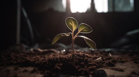 Una Planta En La Oscuridad Con El Sol Brillando A Trav S De La Ventana