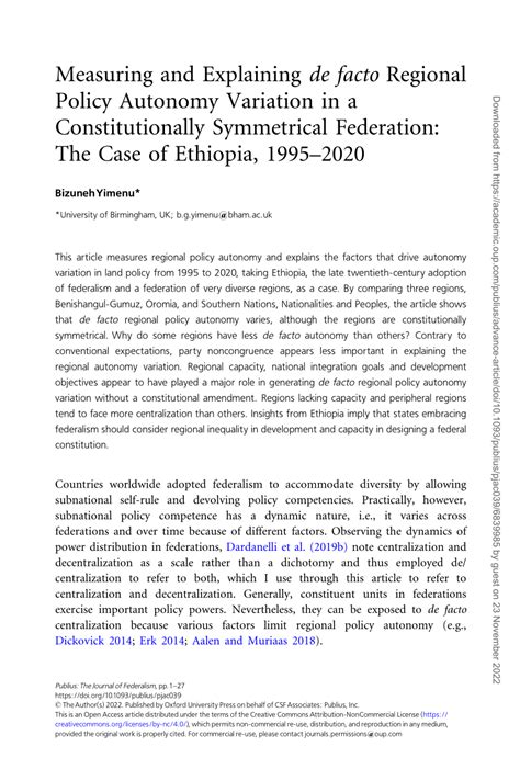 (PDF) Measuring and Explaining de facto Regional Policy Autonomy ...