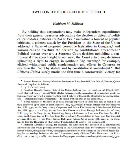 8 Freedom Of Speech Example Templates Sample Templates