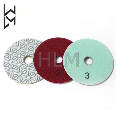 3steps Grey Hexagram Abrasive Diamond Wet Dry Polishing Pad 4 For