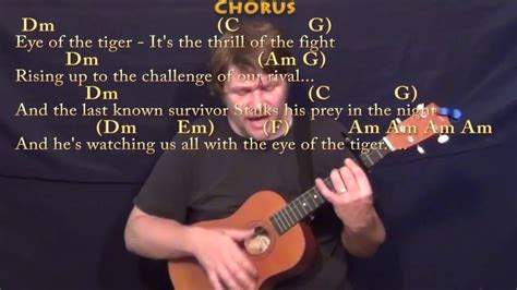 Eye Of The Tiger Survivor Bariuke Cover Lesson With Chords Lyrics