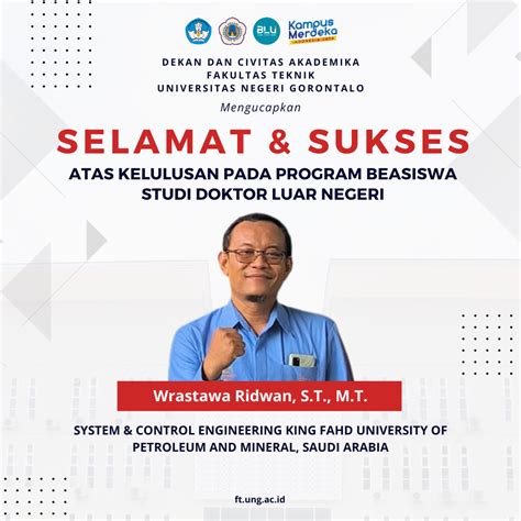 Informasi Selamat Dan Suskses Kepada Wrastawa Ridwan Atas Kelulusan