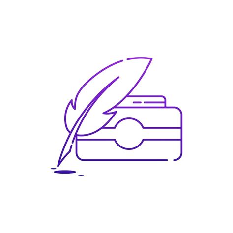 Premium Vector Feather Pen Inkwell Icon