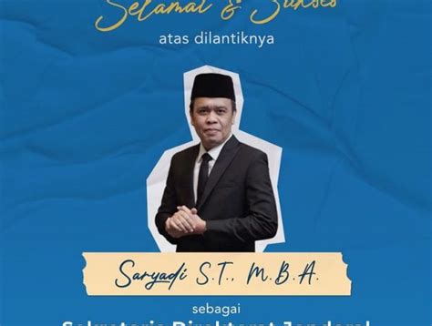 Selamat Dan Sukses Atas Dilantiknya Bapak Saryadi S T M B A Smk