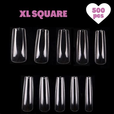 Xxl Tapered Square Soft Gel Full Cover Nails Etsy Canada