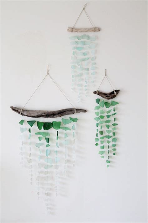 Driftwood Sea Glass Mobile Sea Crafts Sea Glass Crafts Sea Glass