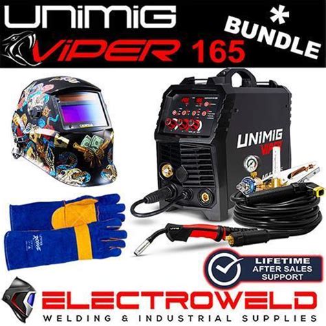 Unimig Viper 165 Multi Mig Tig Stick Welder Payday Helmet Gloves