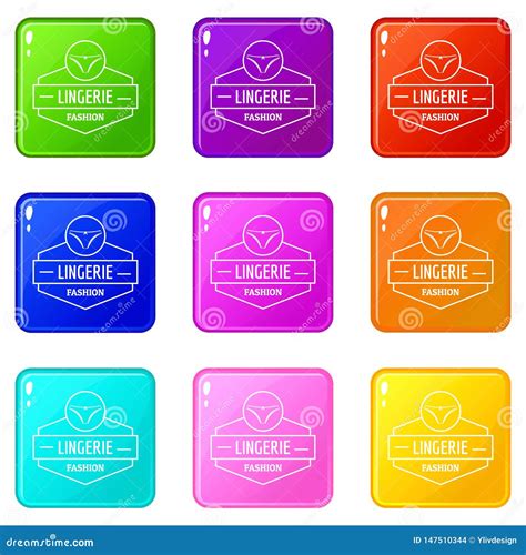 Lingerie Female Icons Set 9 Color Collection Stock Vector Illustration Of Female Glamour