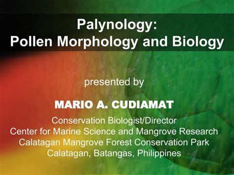 Palynology pollen morphology and biology