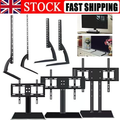 Universal Table Top Tv Stand Bracket Base Adjust Pedestal Mount