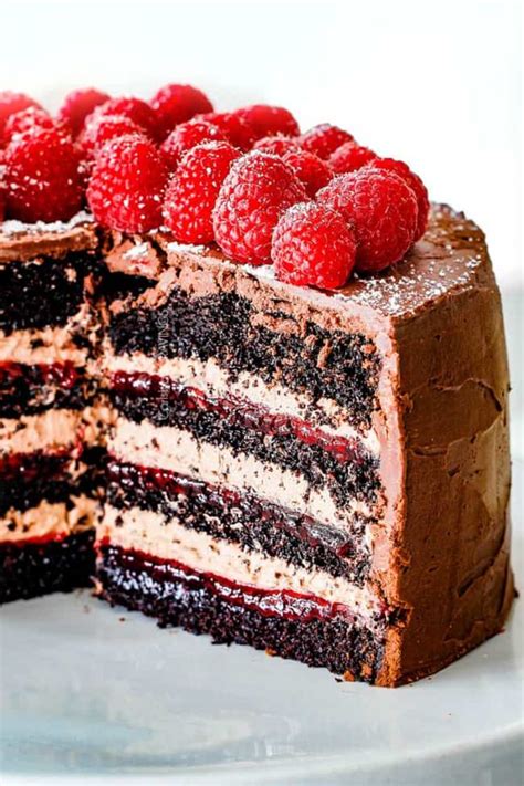 Chocolate Cake With Raspberry Filling And Chocolate Frosting Raspberry