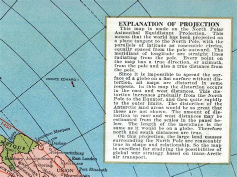 Flat Earth Map Polar Azimuthal Equidistant Projection 1943 Etsy