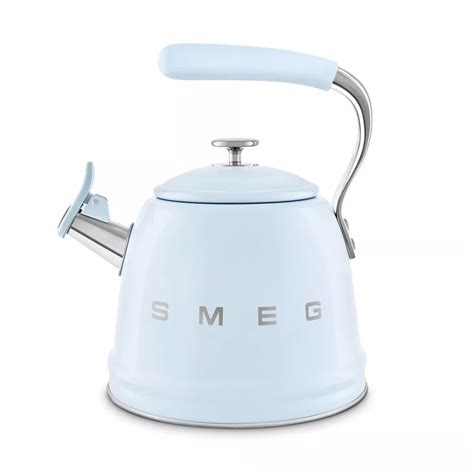 CKLW2001PB SMEG, Чайник со свистком, 2.3 л, нержавеющая сталь, голубой ...