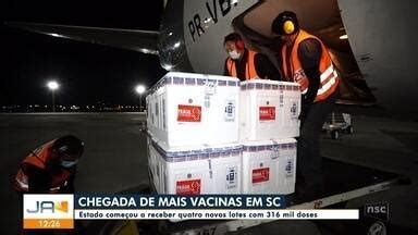 Jornal do Almoço Joinville SC recebe mais de 94 mil doses da vacina