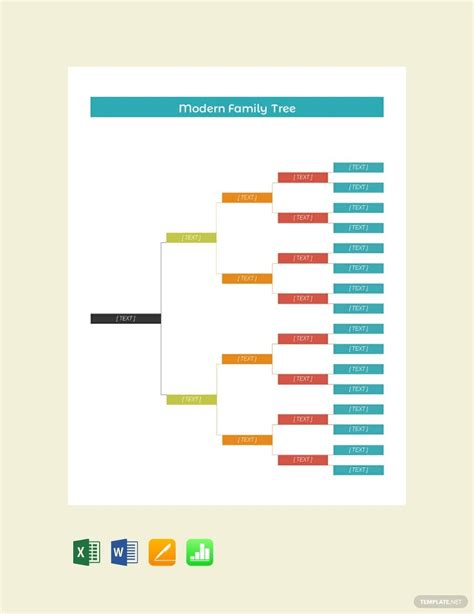 Modern Family Tree Template in Excel, Word, Pages, Numbers, Google Docs ...