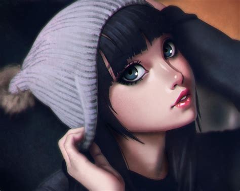 Anime hình nền cô gái brunette HD Màn hình rộng Độ nét cao Toàn màn hình