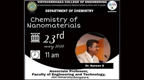 Live Webinar On Chemistry Of Nanomaterials Youtube