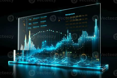 Abstract Glowing Forex Chart Interface On Blurry Night City Background