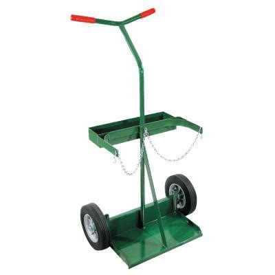 Medium Heavy Duty Dual Cylinder Cart 10 In Solid Rubber Plastic Rim Wheels