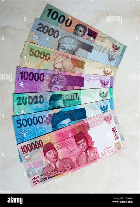 Indonesian Currency Notes From 100000 To 1000 Rupiah Stock Photo Alamy