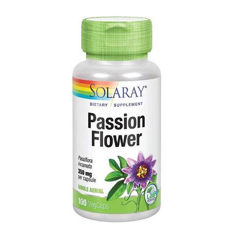 Solaray Passion Flower 350mg 100 Capsule Supports Anxiety And Insomnia