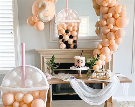 DIY Boba Balloon Workshop Boba Party Ideas Bubble Tea Party Etsy