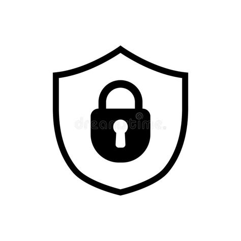 Shield Security With Lock Symbol Vector Data Protection Cyber