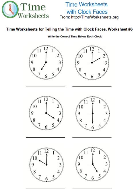 Clock Telling Time Worksheet