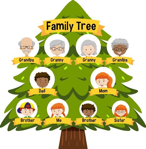 Diagram showing three generation family tree 1945798 Vector Art at Vecteezy