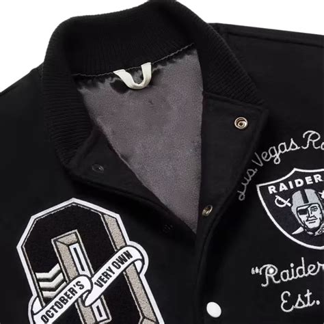 OVO X NFL Las Vegas Raiders Black Varsity Jacket JM