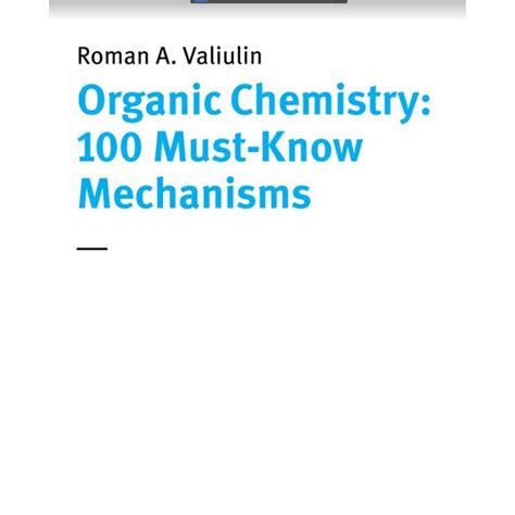 Roman A Valiulin Organic Chemistry Must Know Mechanisms Shopee