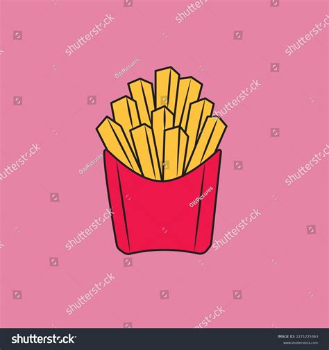 Illustration Fries Burger Vector Food Drawing Stock Vector (Royalty ...