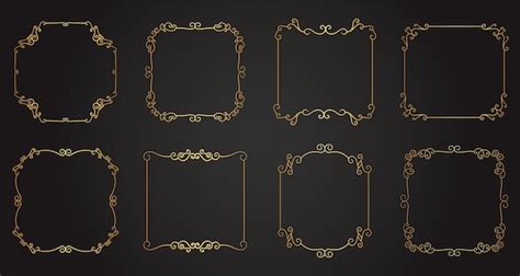 Premium Vector Set Vector Frame Vintage Gold